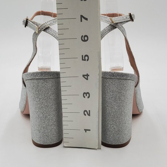 ASOS Silver Glitter Block Heels - NWOT - Picture 10 of 16